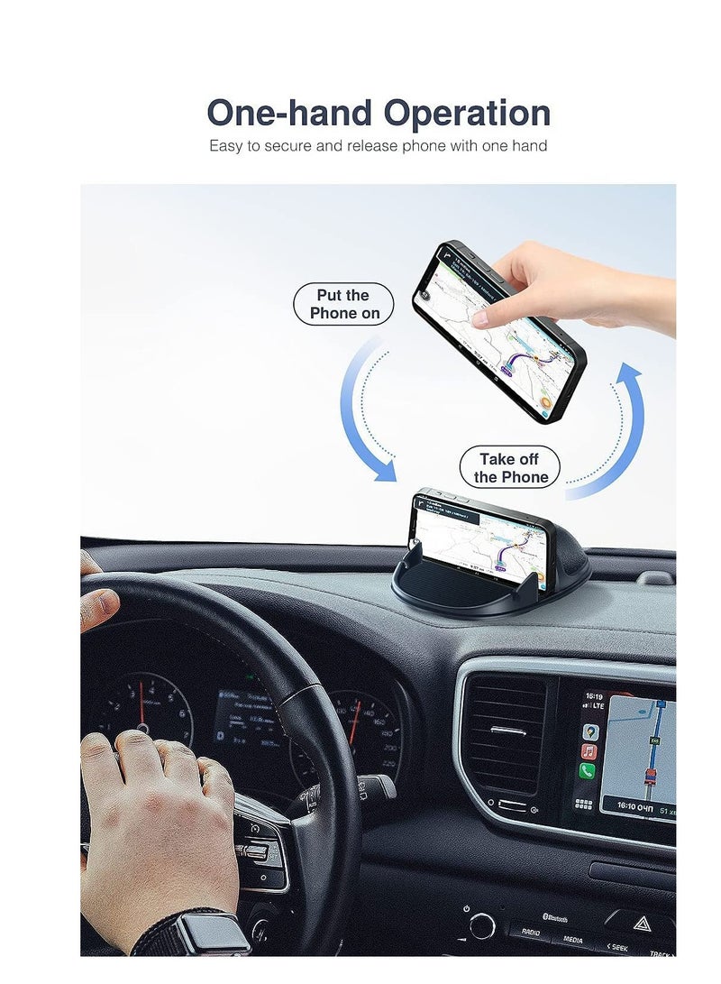 Car Phone Holder, Dashboard Car Phone Holder Mount, Slip Free Desk Phone Stand Compatible for iPhone, for Samsung, Android Smartphones, GPS Devices, Universal Cell Phone Automobile Cradles, Black - Image 3
